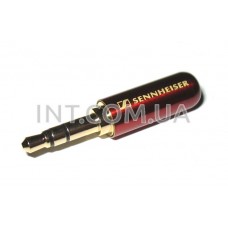 Штекер аудио / 3,5 mm / стерео / на кабель / 3 вывода / красный, металл, позолоченный / Sennheiser