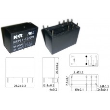 Реле NRP-14-C-12D-H / I=16A / U=240VAC/30VDC / Ucoil=12VDC / 3гр. / 29.2x12.8x20.6mm / NCR
