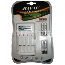 Зарядное устройство JB-212 для NiCd/NiMH AA/AAA АКБ / 4 канала x 0.1A / Jiabao / + 4 АКБ в компл. 