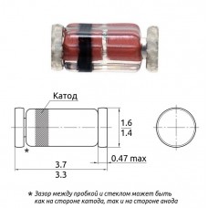 Стабилитрон / Ust=10V / P=0.5W / BZV55-C10 / SOD80C