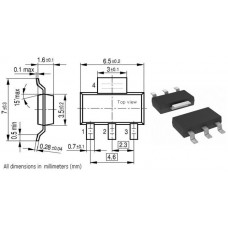 BCP53-16 / транзистор PNP / Ic=1A / Uce=80V / f=110MHz / SOT223