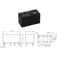 Реле HFD27-005-S / 1A/125VAC, 2A/30VDC / Ucoil=5VDC / 2NO/NC / 20.2x10x11.5mm / HONGFA/аналог (4078)
