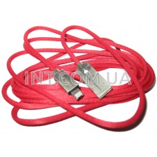 Кабель USB A - USB type-C (тип C) / L=2m / Lightning Apple, тканевая оплетка, прям. штекеры, красный
