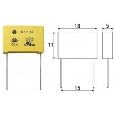 22nF / 100V / полипроп. MKP / ±5% / 7x2.5x6.5mm