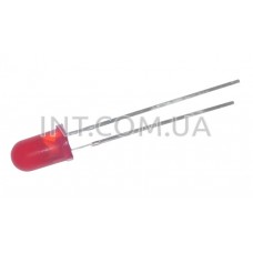 Светодиод / 5mm матовый / красный /1.8-2В / 100 mcd / 20mA / 60° 
