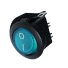 Переключатель клавишный / 250V / 6A / 3 конт./ KCD1-101N-8/с подсв. /круглый/ синий,D=20mm,L=16mm