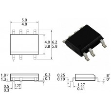 LNK305DN / ШИМ контроллер + MOSFET транзистор, для ACDC / SO8C / PI