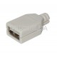 Гнездо USB A / на кабель + корпус / 4 вывода / USBA-1J-C / белый