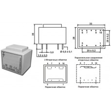 Трансформатор ТН 30/18 G / P=2.5VA / Uin=220V / Uout=2x24V / 33х28х30mm / ТорТранс