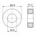Сердечник - кольцо распыленное железо / 26.9 x 14.5 x 11.1 mm / µ=75 / T106-52