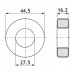 Сердечник - кольцо распыленное железо / 44.5 x 27.5 x 16.2 mm / µ=75 / T175-52