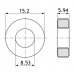 Сердечник - кольцо распыленное железо / 15.2 x 8.53 x 5.94 mm / µ=75 / T60-52