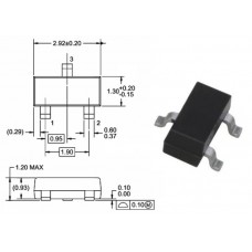 MMUN2211LT1G / транзистор NPN+R / Ic=0.1A / Uce=50V / f=5MHz / SOT-23 / ONS / R1=R2=10kOhm