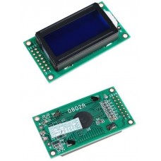 LCD / 8x2 / без Кириллицы / HD44780 / синяя LED подсветка / 58х32х13mm
