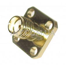 SMA-KFD4 / Гнездо (розетка) прямое, монтажное, на корпус, 4 отверстия, 13х13mm
