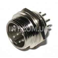 Штекер XLR монтажный / KLS15-225-M16-8M1 / серый металл / 8 выводов