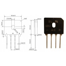 Диодный мост / GBU25M / I=25A / U=1000V / GBU / вертикальный