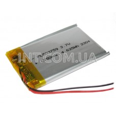Аккумулятор / Li-Po / LP503759 / 1250 mAh / 3.7V / 59x37x5mm / 2 провода / с защитой