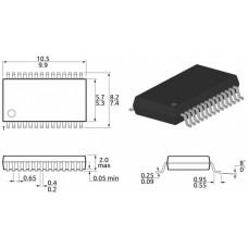 FT232RL / преобразователь USB-UART(RS232/RS422/RS485) / SSOP28 / FTDI