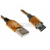 Кабель USB A - USB type C (тип C) / L=1m / золотистый, металл. оплетка