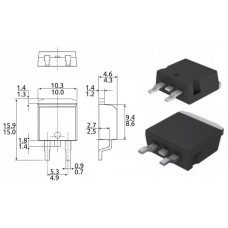 IRF3205SPBF / транзистор N-канал / Id=110A / Uds=55V / Rds=8mΩ / D2PAK (TO-263) / INFIN
