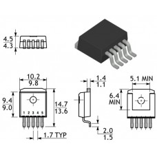 LM2576S-ADJ / имп. стаб. / Uin=4...40V, Uout=1,23...37V, Iout=3A / TO-263-5/D2PAK-5/DDPAK-5