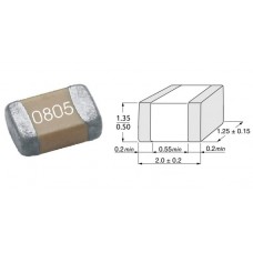 8.2nF / 50V / SMD 0805 / X7R / ±5% / 10 шт. 