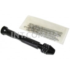 Ручная микро дрель, 10 сверл в комплекте