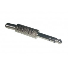 Штекер аудио / 6,35 mm / стерео / на кабель / 3 вывода / металл