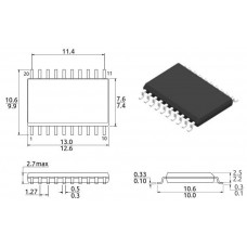 4AC574DW (SN) / 8-и битный регистр, срабатыв. по положит. фронту, с 3-я сост. выходов / SO20 / TI