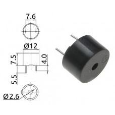 Пьезозуммер / KPX-1205G / 3.1kHz / 85dB / 5V / 30mA / D=12mm, h=7.5mm  / встр. генератор
