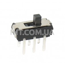 Переключатель движковый / 50VDC / 0.3A / 2гр. по 3 контакта / MSS-22D18G2 / ON-ON, 2P2T