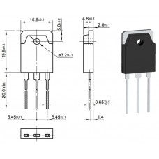 2SC5198 / транзистор NPN / Ic=10A / Uce=140V / f=30MHz / TO-3P / TOSHIBA / Pc(max)=100W