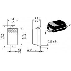 Диод импульсный / 1N4148W / I=150mA / U=75V / SOD123 / t=4ns