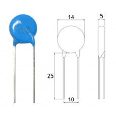 Варистор / VCR-14D681K (681KD104, S14K420, TVR14681), 420VAC / Hitano