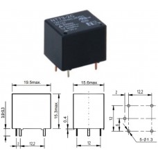 Реле NT73-2-CS10-DC5V-0.36 / I=6A / U=125VAC/28VDC / Ucoil=5VDC / NO/NC / 19.5x15.6x15.3mm 