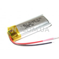 Аккумулятор / Li-Po / 751435P / 300 mAh / 3.7V / 35x14x7.5mm / 2 провода / с защитой