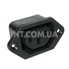 Розетка сетевая комп. на корпус / AC-022 / 3 вывода / 10A, 250V