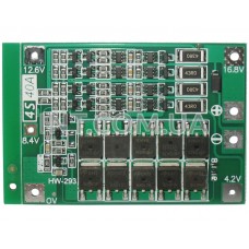 BMS модуль защиты 4S Li-Ion (Li-Po) аккумуляторов / Imax=40A, U=16.8V, балансировка, 60x45mm 
