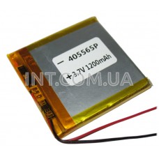 Аккумулятор / Li-Po / 405565 / 1200 mAh / 3.7V / 55x55x4mm / с защитой / 2 провода 