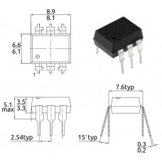 MOC3022M / оптопара / Vdrm=400V / св.диод-симистор / DIP6-300 / FAIRCH