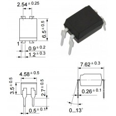 TLP621[F.T] / оптопара / св.диод-NPN тр. / 1 канал / DIP4-300 / TOSHIBA